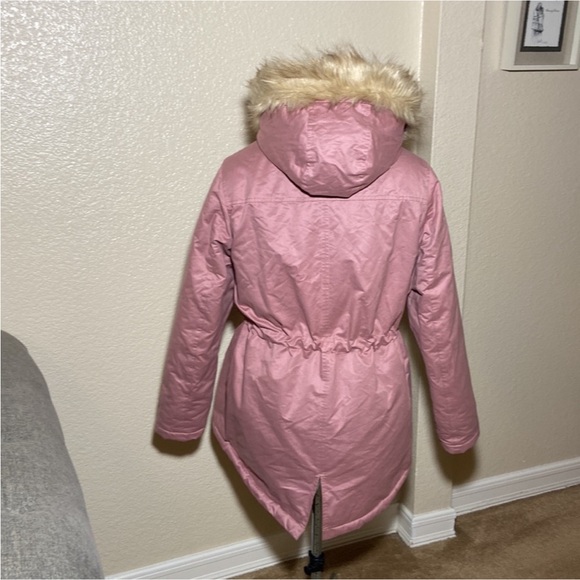 LOFT Pink Fur-Trimmed Puffer Jacket size XS - Picture 5 of 13